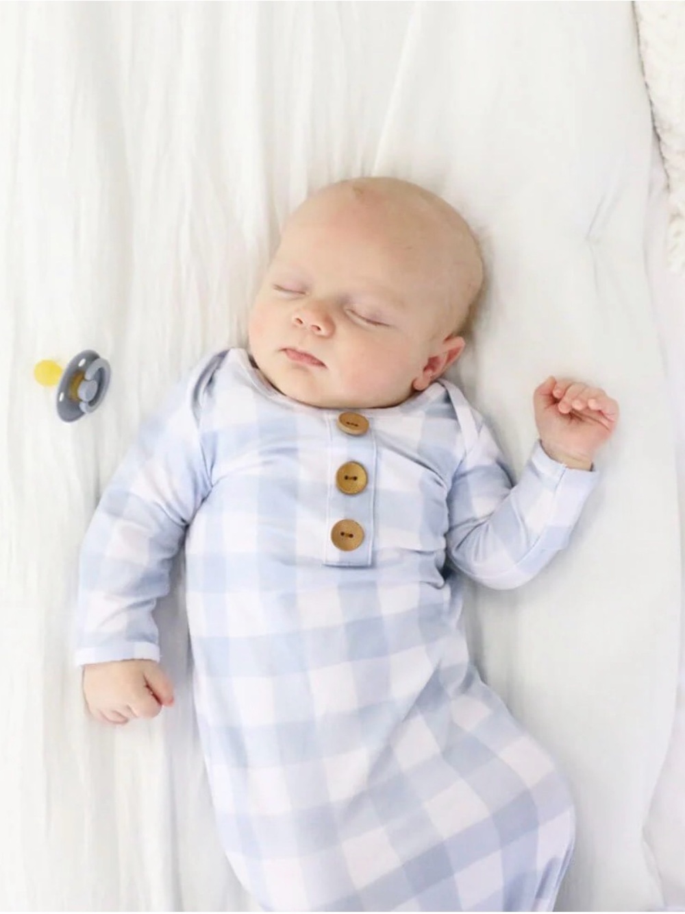 Caden Lane Blue and White Gingham Sleep Gown BRAND NEW out of packaging